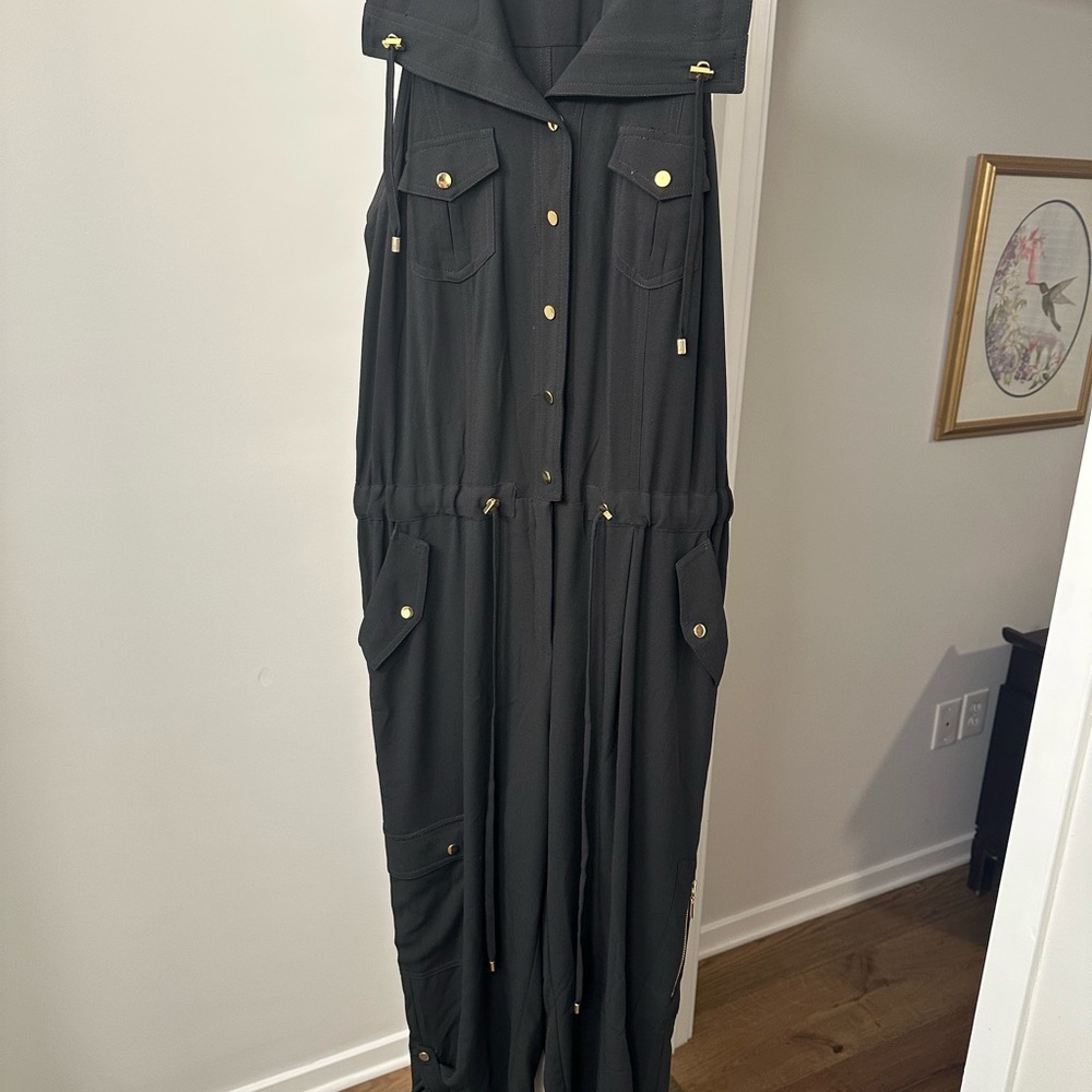 Cache Black Jumpsuit with Gold Details